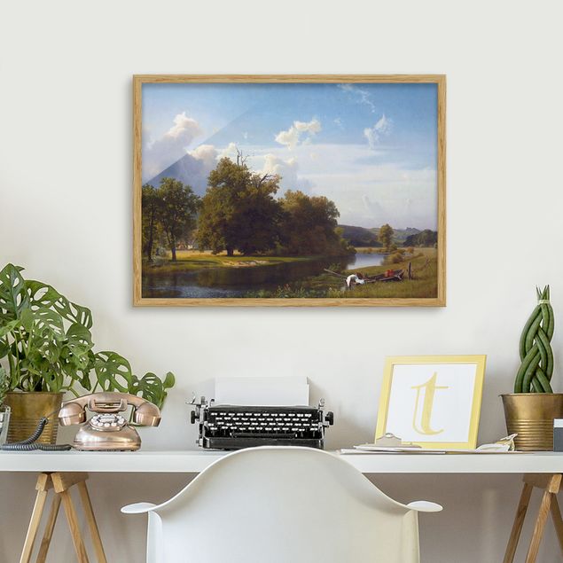Tableau paysage Albert Bierstadt - Paysage de rivière, Westphalie