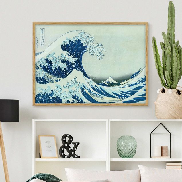 Tableaux encadrés plage & mer Katsushika Hokusai - La grande vague à Kanagawa