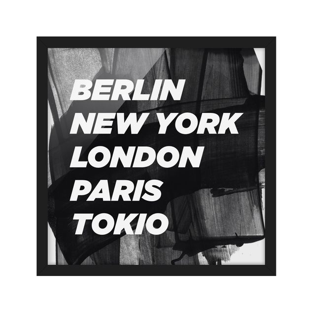 Tableaux encadrés noir et blanc Berlin New York Londres
