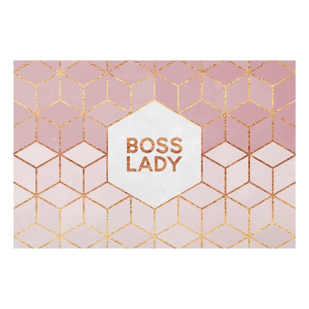 Tableaux modernes Boss Lady Hexagones en Rose