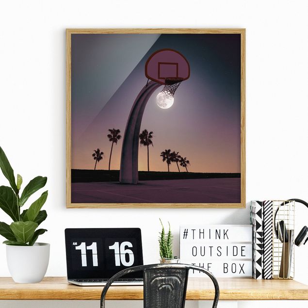 Déco mur cuisine Basket avec Lune