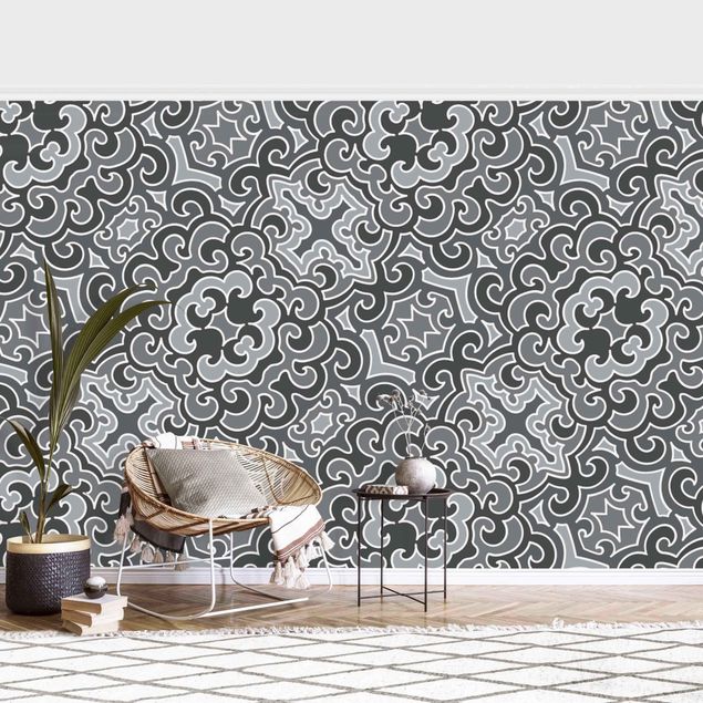 Décorations cuisine Chinoiserie Pattern In Grey