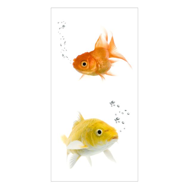 Stickers fenêtre animaux Duo de poissons colorés