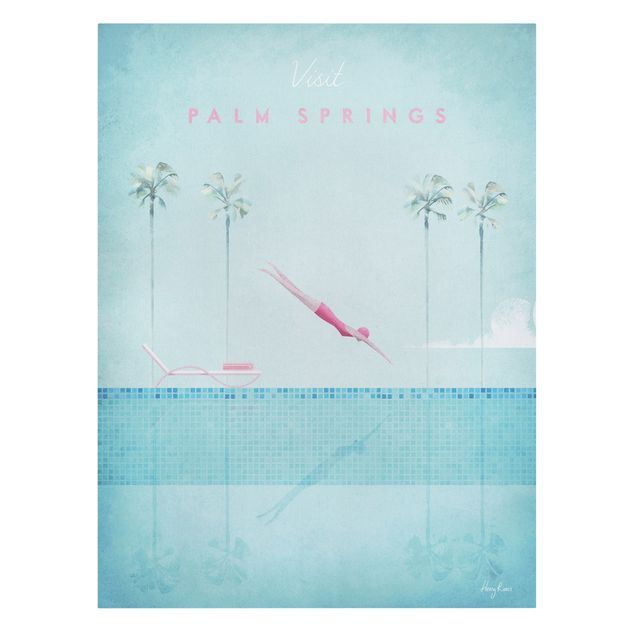 Tableau bleu turquoise Poster de voyage - Palm Springs