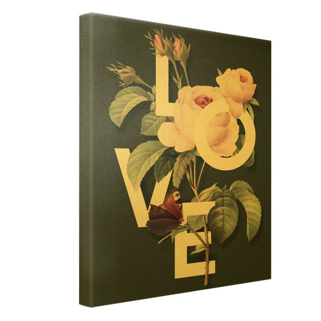 Tableau décoration Typographie Florale - Amour