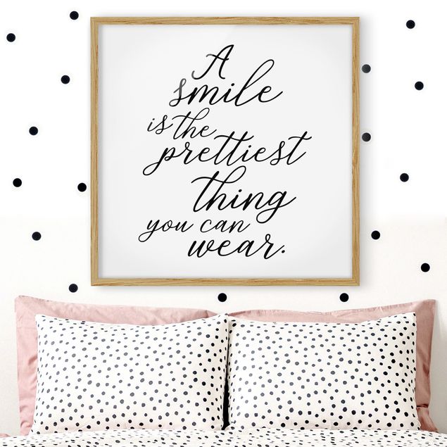 Tableaux encadrés noir et blanc A Smile Is The Prettiest Thing