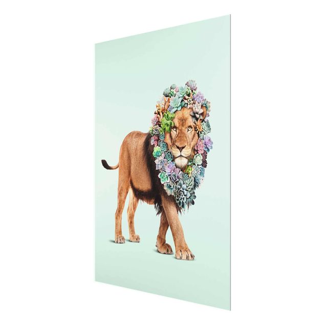 Tableaux modernes Lion avec Succulents