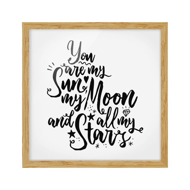 Tableaux amour Tu es mon soleil, ma lune et toutes mes étoiles