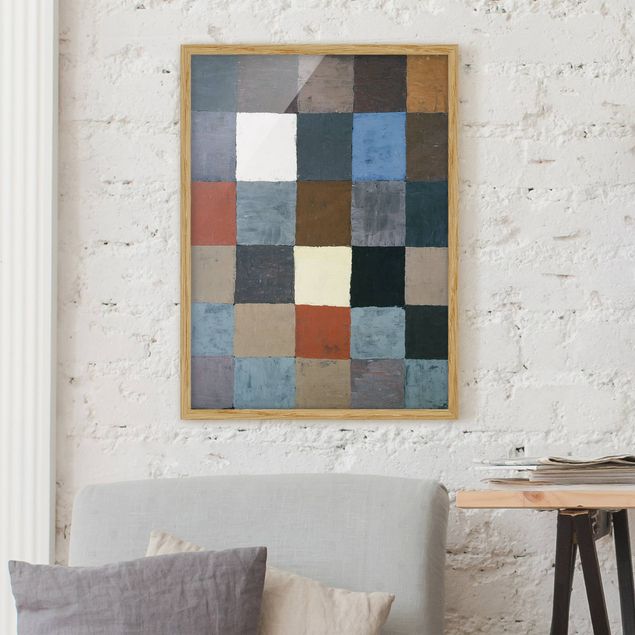 Déco mur cuisine Paul Klee - Tableau des couleurs (sur gris)