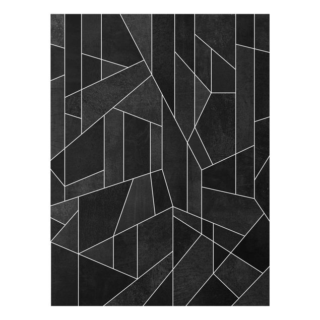 Tableaux moderne Aquarelle géométrique noire et blanche