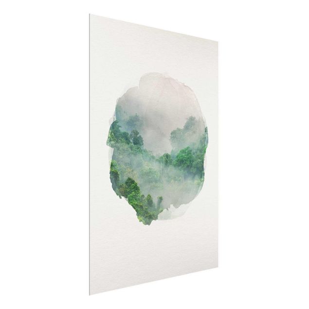 Tableaux arbres Aquarelle - Jungle dans la brume
