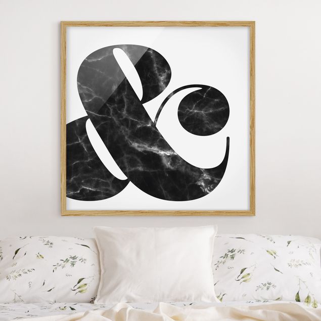 Tableaux encadrés noir et blanc Ampersand Marble