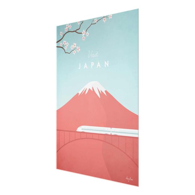 Tableaux en verre fleurs Poster de voyage - Japon