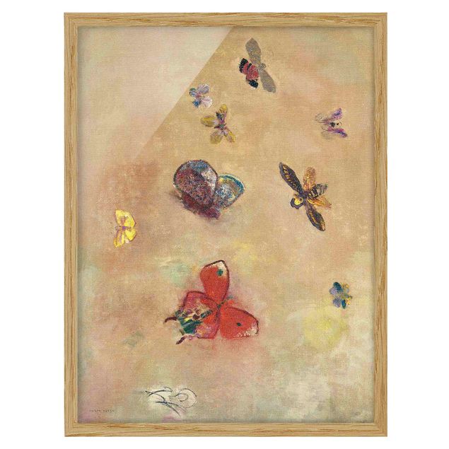 Tableaux encadrés animaux Odilon Redon - Papillons colorés