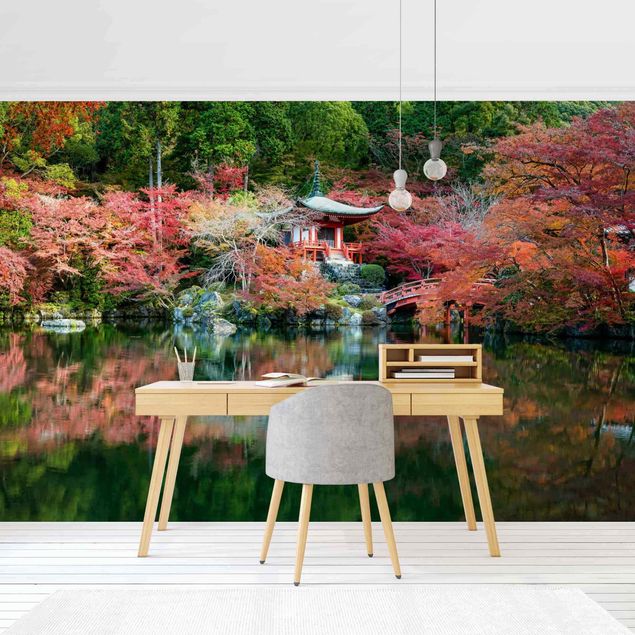 Papier peint moderne Temple Daigo Ji en automne