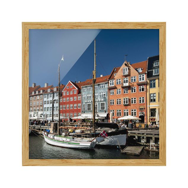 Tableau deco bleu Port à Copenhague