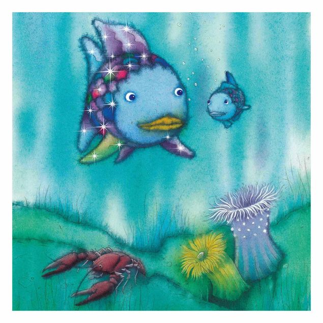 Papier peint gris Le poisson arc-en-ciel - Deux amis poissons en balade