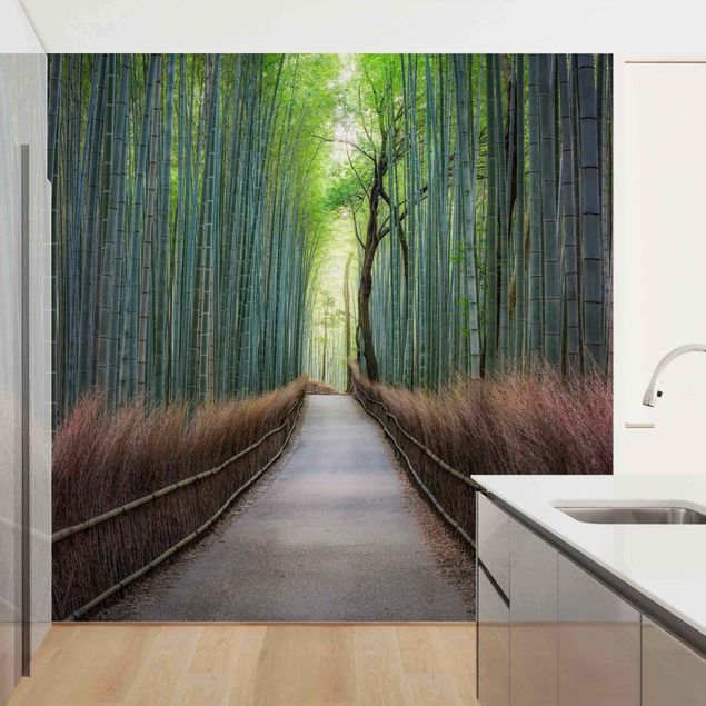Papier peint architecture  Le chemin à travers le bambou