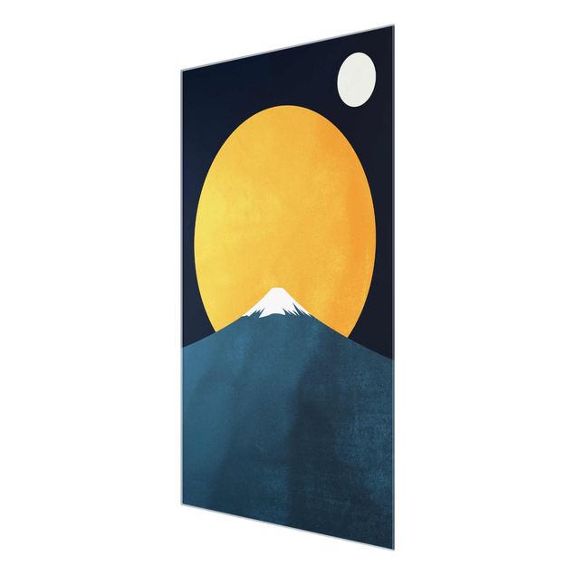 Tableau nature Soleil, Lune et Montagne