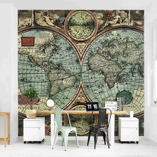 Papier peint carte du monde L'ancien monde