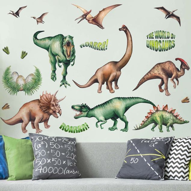 Stickers muraux dinosaures Le monde des dinosaures