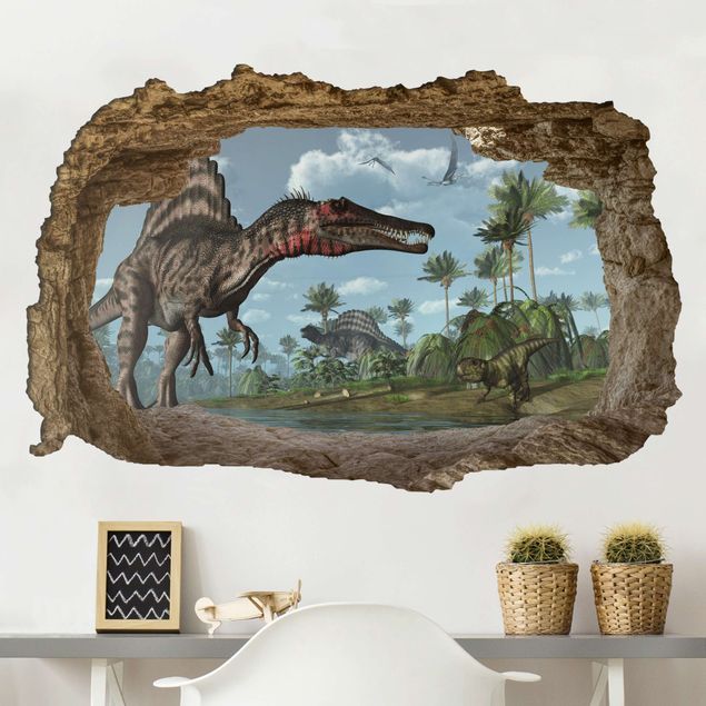 Déco chambre enfant Paysage de dinosaures