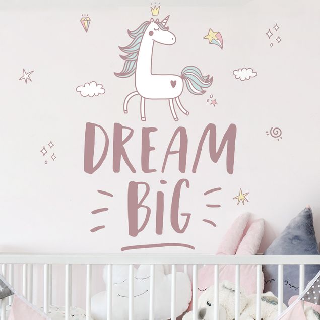 Déco chambre bébé Dream Big Unicorn