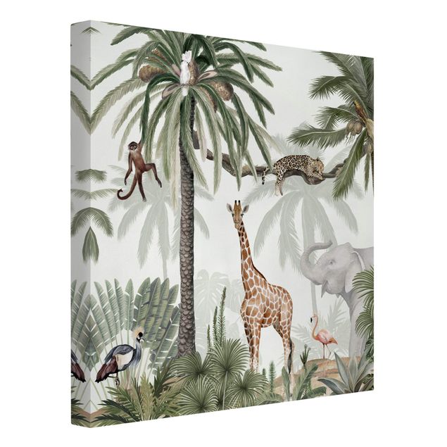 Tableaux girafes Roi de la jungle dans la brume