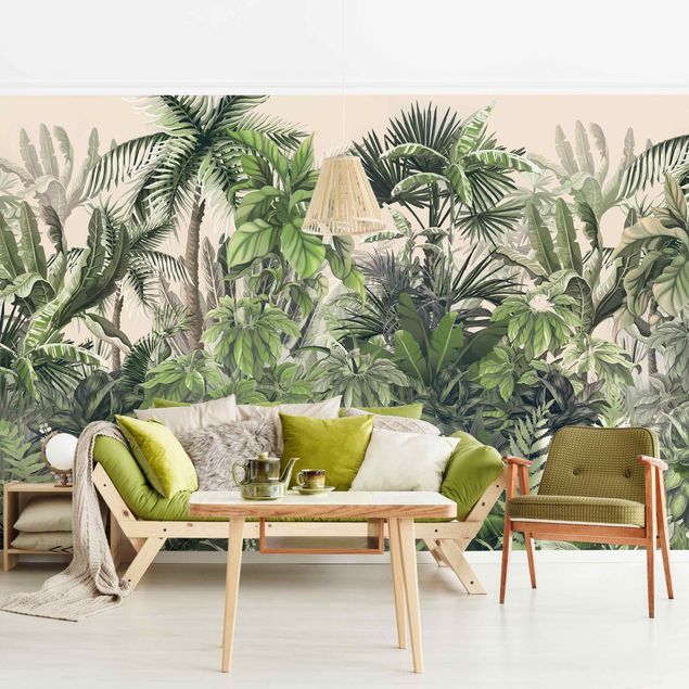 Papiers peints modernes Jungle Plants In Green