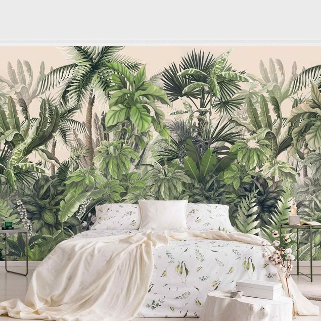 Papier peint floral Jungle Plants In Green