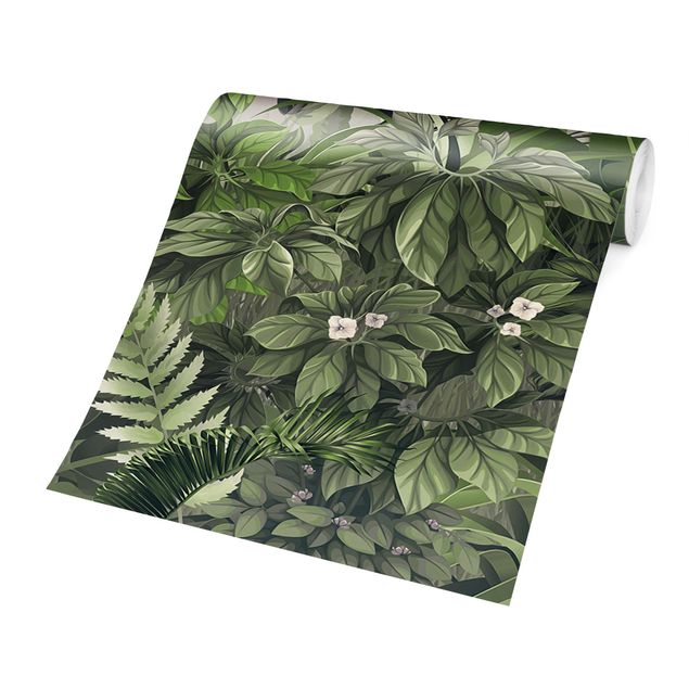Papiers peints verts Jungle Plants In Green