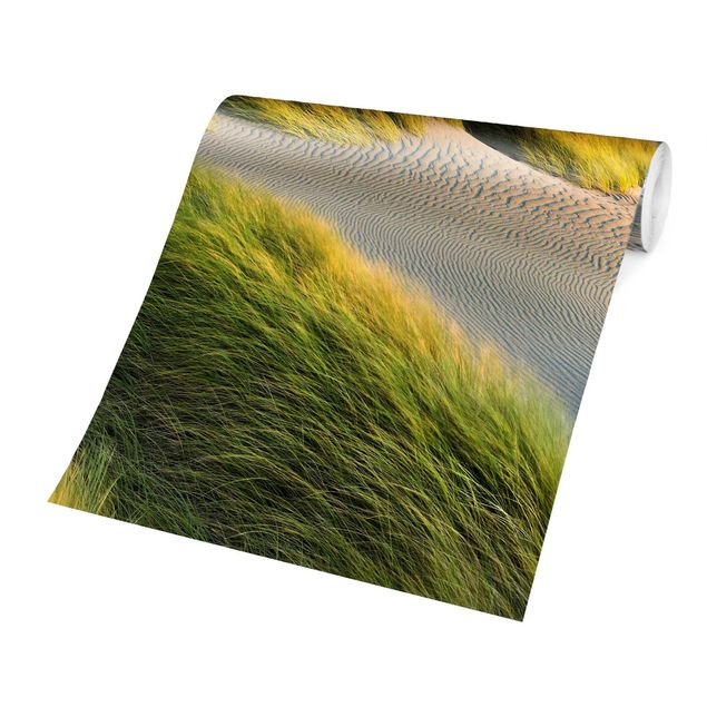 papier peint fleuri Dunes et herbes à la mer