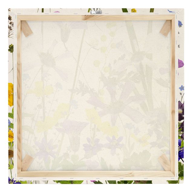 Tableau sur toile naturel - Fragrant Flower Meadow - Carré 1:1