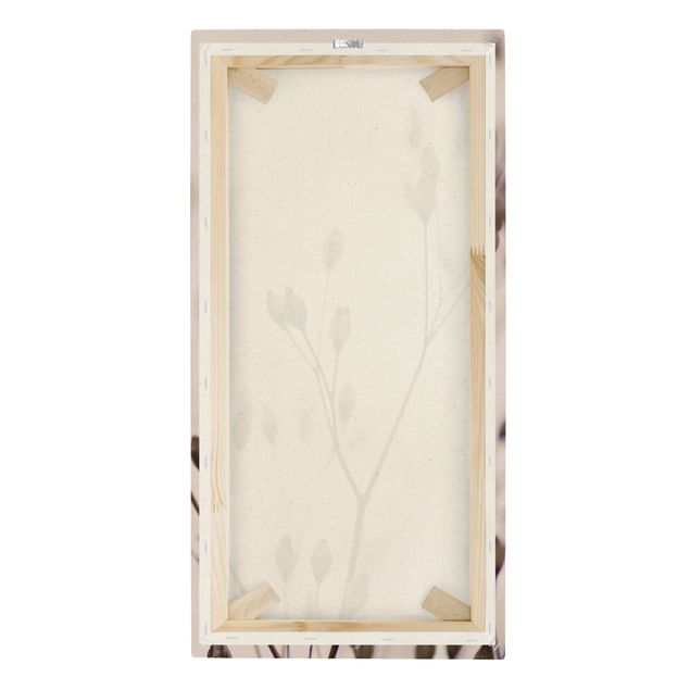Tableau sur toile naturel - Dark Buds On Wild Flower Twig - Format portrait 1:2