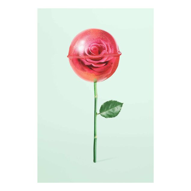 Tableau fleurs Rose avec sucette