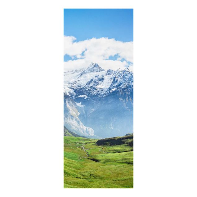 Tableau verre montagne Panorama alpin de Swizz
