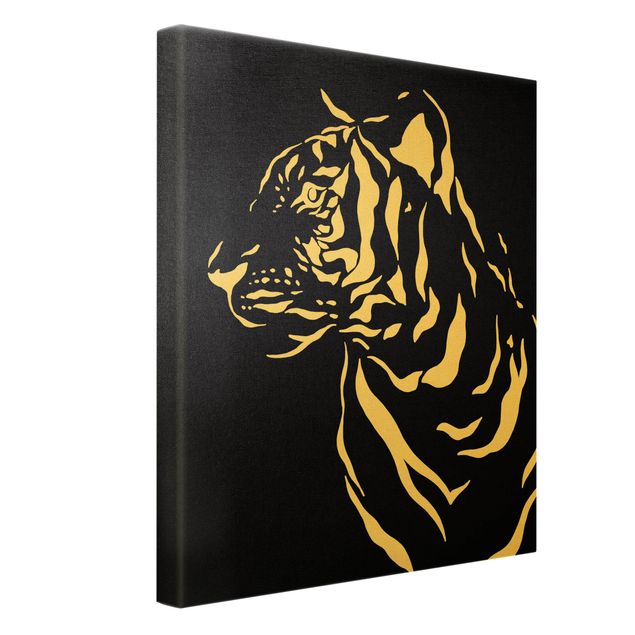 Tableaux toile Animaux de safari - Portrait Tigre Noir