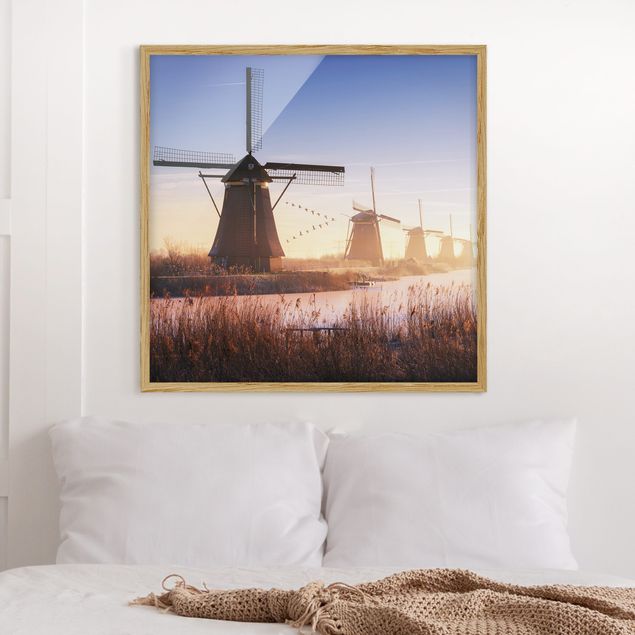 Tableau paysage Moulins à vent de Kinderdijk