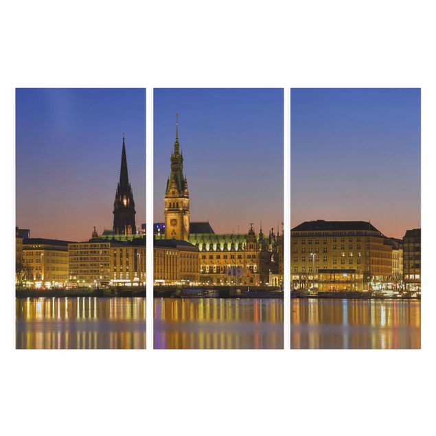 Tableau toile ville Panorama de Hambourg