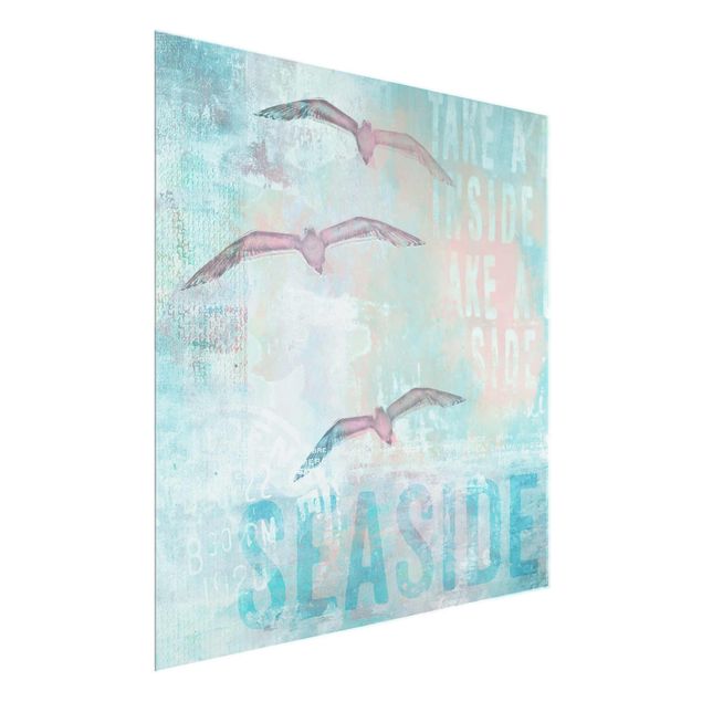 Tableaux modernes Collage Shabby Chic - Mouettes