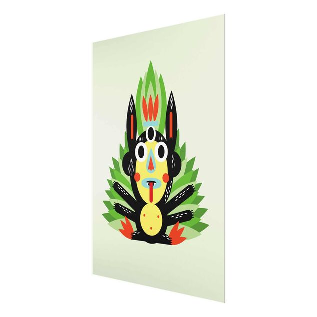 Tableau multicolor Collage monstre ethnique - Jungle