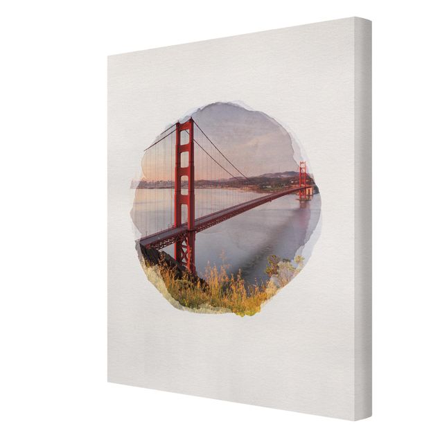 Tableaux Aquarelles - Golden Gate Bridge à San Francisco