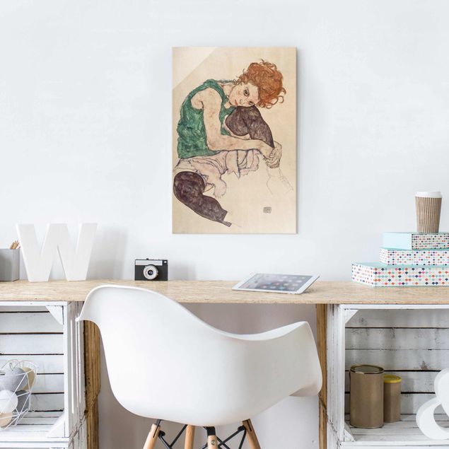 Décoration artistique Egon Schiele - Femme assise avec un genou en l'air