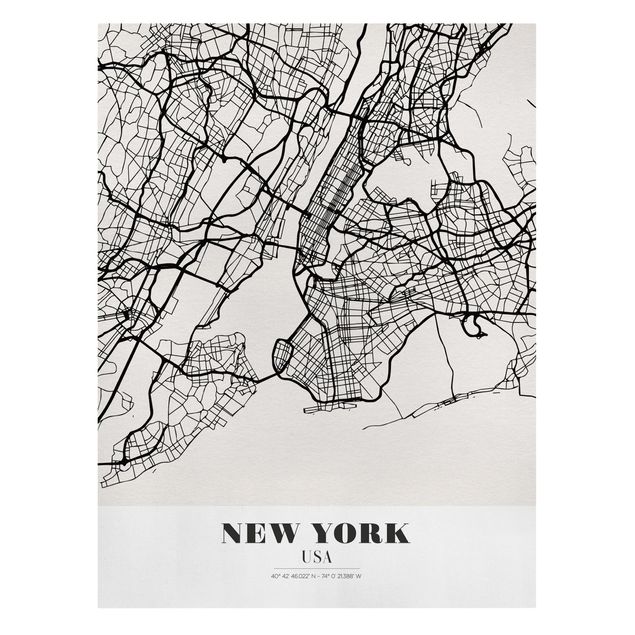 Tableaux moderne Plan de la ville de New York - Classique