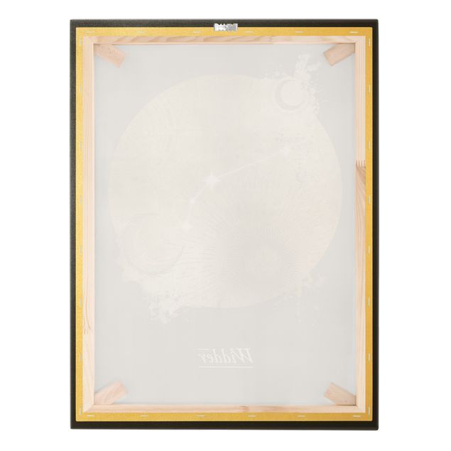 Tableau sur toile or - Zodiac Sign Aries Gray Gold