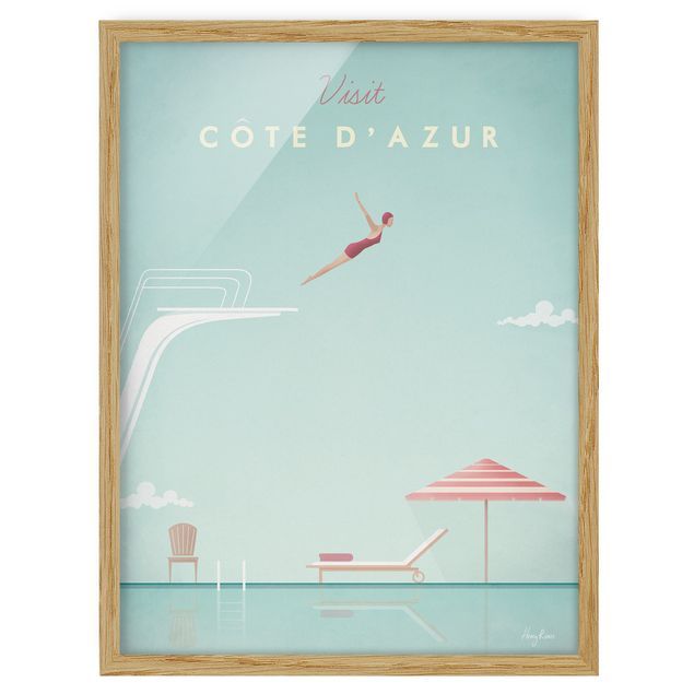 Tableau bord de mer Poster de voyage - Côte D'Azur