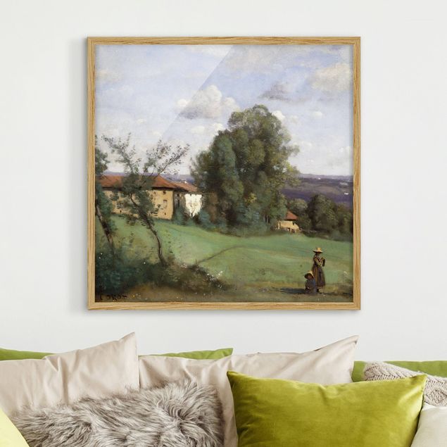 Déco mur cuisine Jean-Baptiste Camille Corot - Une ferme à Dardagny