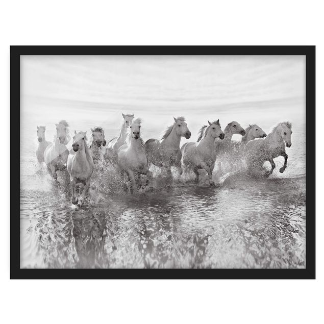 Tableaux chevaux White Horses In The Ocean