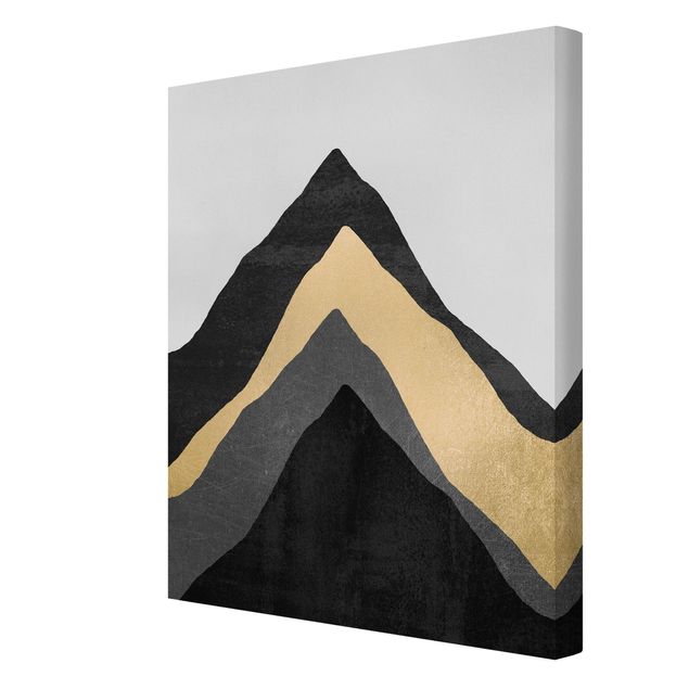 Tableaux modernes Montagne d'or noir et blanc