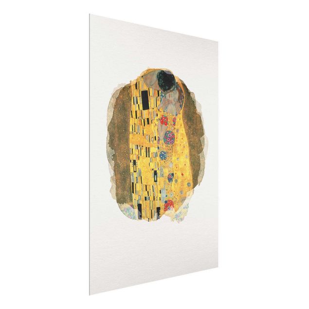 Tableaux Artistiques Aquarelles - Gustav Klimt - Le baiser